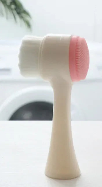 Silicone Facial Facial Cleansing Brush Manual Massage Facial Cleansing Brush Soft Bristles Silicone 3D Double-Sided Face Brushes