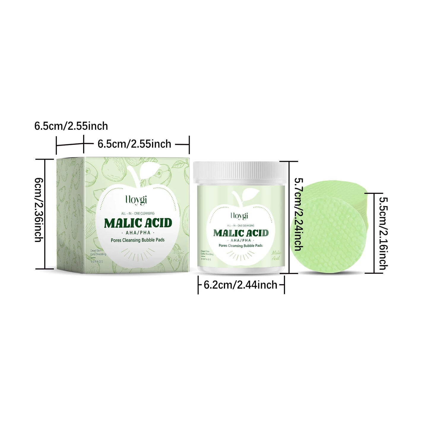 Pore Care Cleansing Pad Malic Acid Exfoliating Pads Facial Sponges Soothes and Refreshes Pores Moisturizes Skin Cleansing Pad