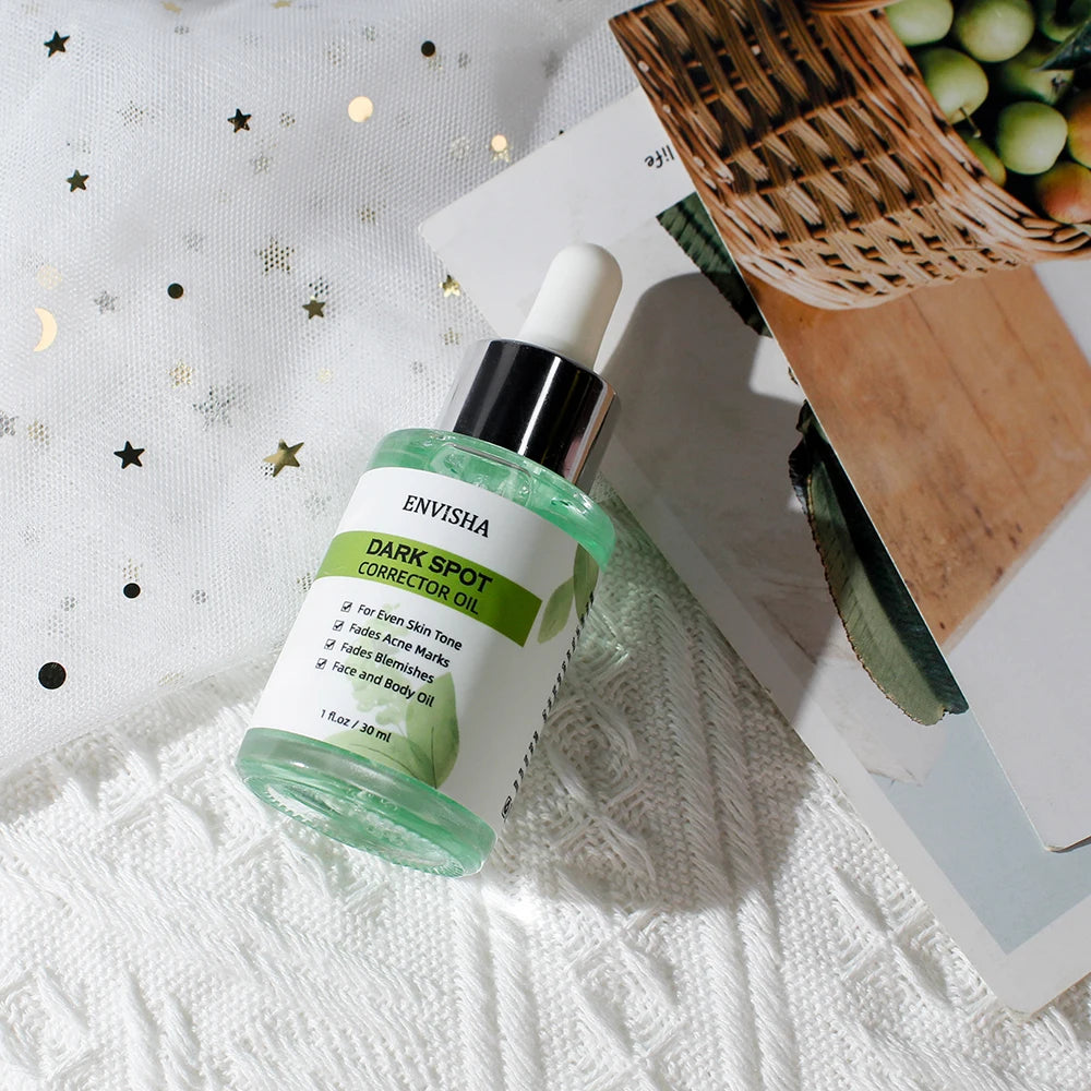 ENVISHA Face Skin Care Whitening Freckle Essential Oil Serum Remove Melasma Dark Spots Melanin Brighten Anti-Aging Shrink Pores