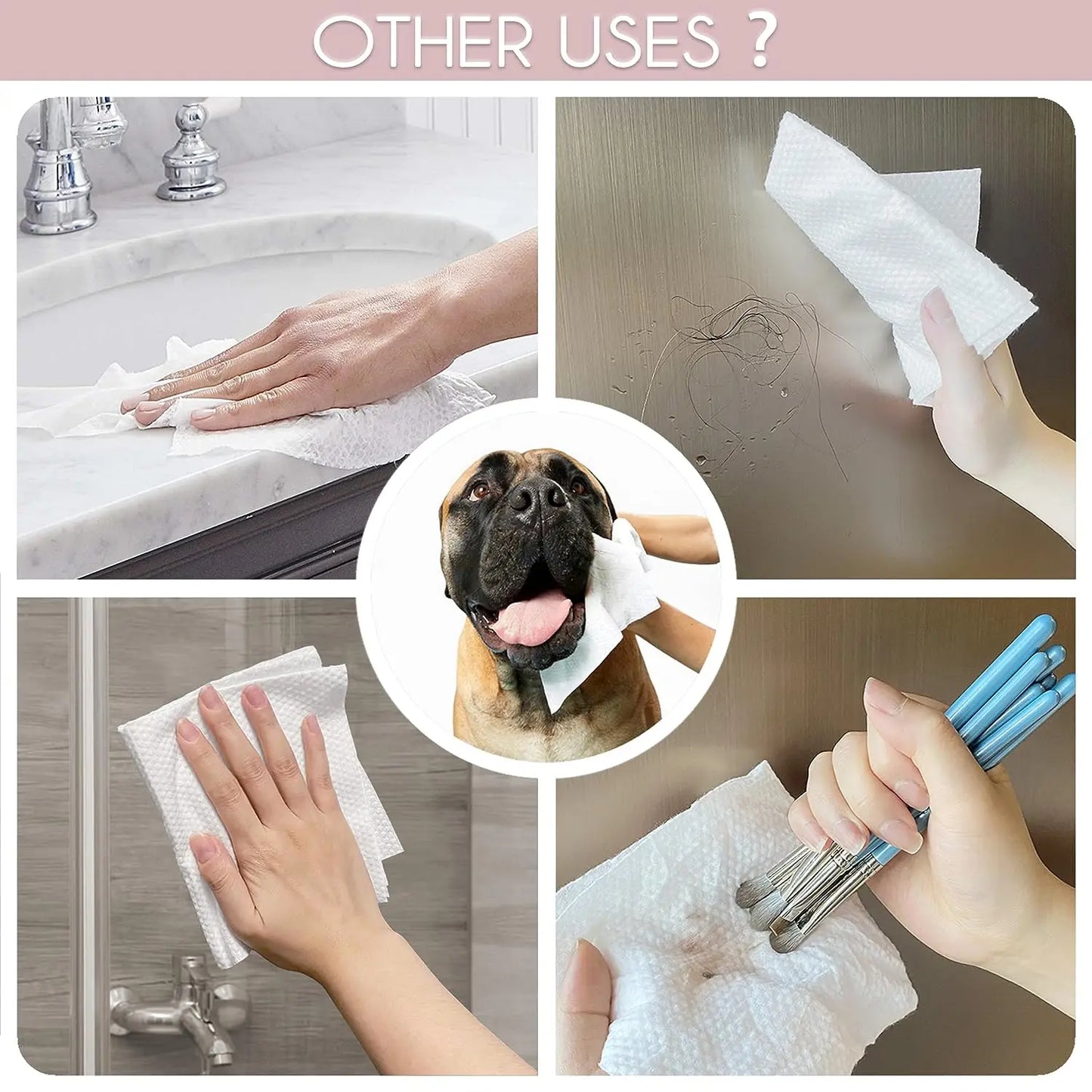100% Cotton Disposable Face Towels | 50 Count Biodegradable Wipes for Sensitive Skin (12x10 in)
