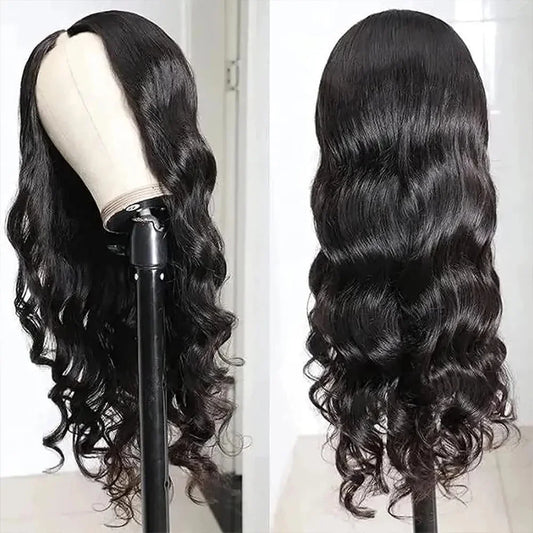 Upgrade V Part Body Wave Wig 200% Density 32 Inches Brazilian Glueless Wig 100% Human Hair Easy Install Natural Black Women Hair
