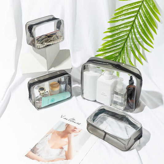 Transparent Cosmetic Bag, Clear Makeup Organizer Pouch for Toiletries, Portable Storage Bag for Travel & Gift(4pcs)