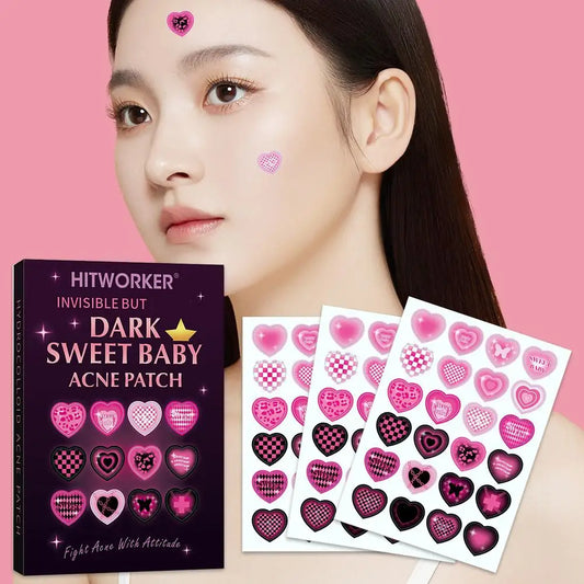 Sweet Colorful Heart Shaped Acne Patch Covers Acne Flaws Gentle And Non-irritating Sticker Ultra-thin Breathable Pimple Patches