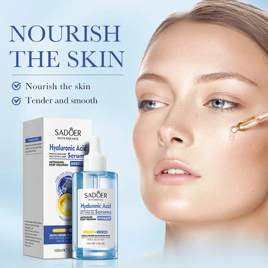 100ml SADOER Hyaluronic Acid Facial Serum Face Firming Hydrating Essence Skin Care