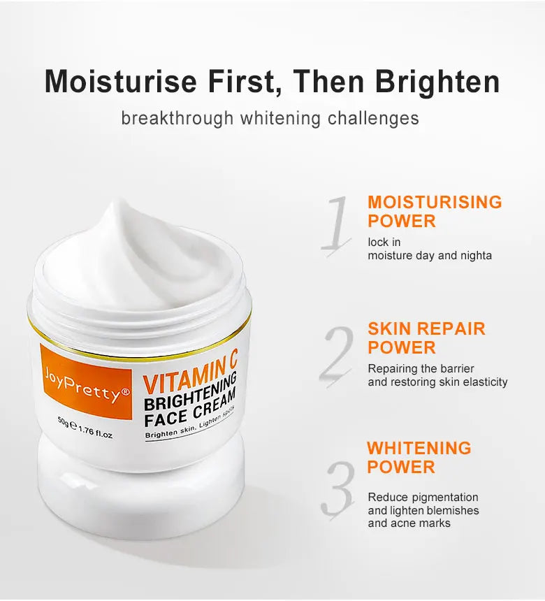 JoyPretty Vitamin C Face Cream Whitening Dark Spots Remover Niacinamide Moisturizing Facial Cream Skin Care Product