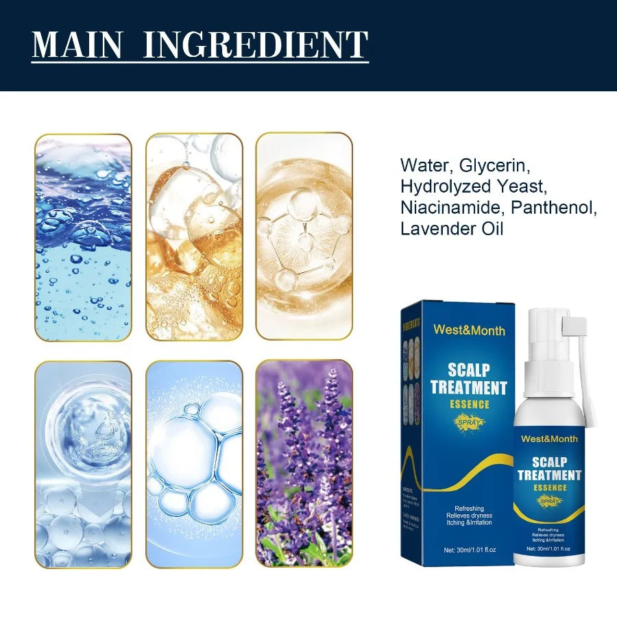 WestMonth Scalp Treatment Essence Spray Hair Care And Repair Damaged Hair Follicle Hair Root Treatment Spray