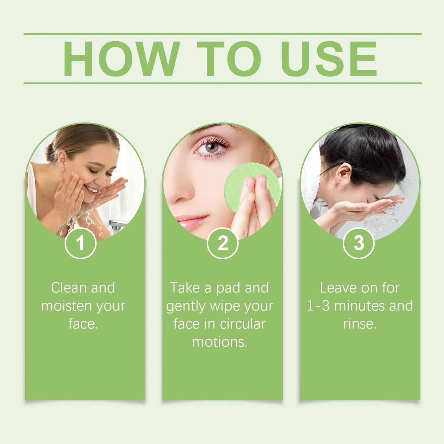 Pore Care Cleansing Pad Malic Acid Exfoliating Pads Facial Sponges Soothes and Refreshes Pores Moisturizes Skin Cleansing Pad