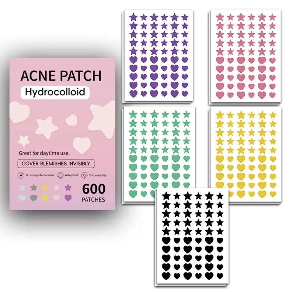 Acne Dot Patches Anti-allergy Sticker Star/Heart Shaped Acne Cover Patch Invisible Healing Acne Treatment Pimple Remover