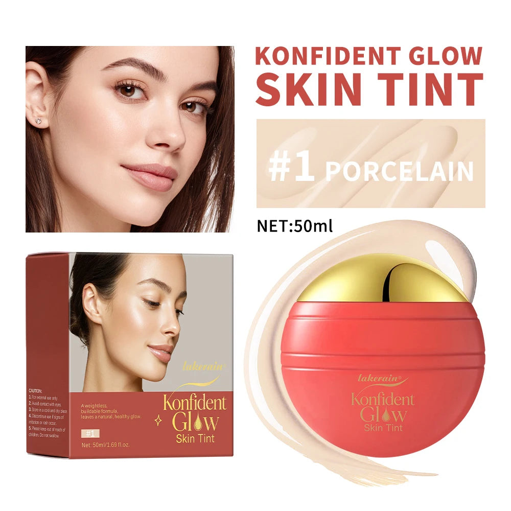 Lakerain Oil-free Glass Skin Foundation Self-clearing & Smooth Even Skin Tone Nourishes the Skin Easy to Carry Liquid Foundation