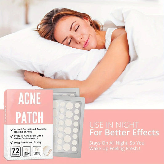 72pcs Acne Patch Facial Redness Repair Acne Clean Pores Moisturize and Smooth Skin Acne Patch Facial Stickers Skin Care Tools