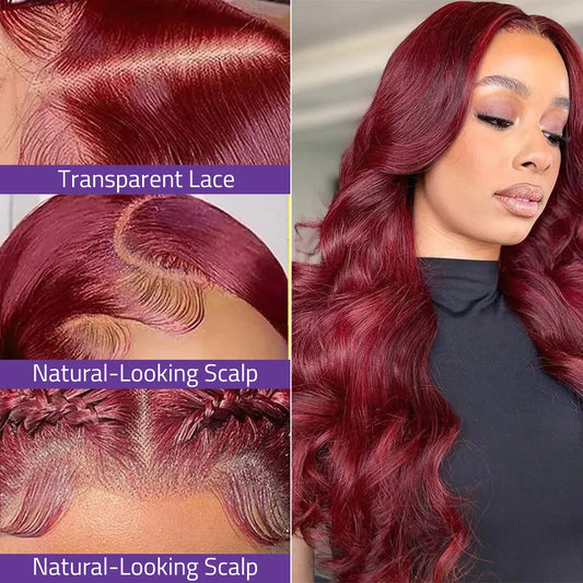 99J Body Wave Human Hair Wig | 13x4/13x6 HD Lace Front, 200% Density, Transparent Lace