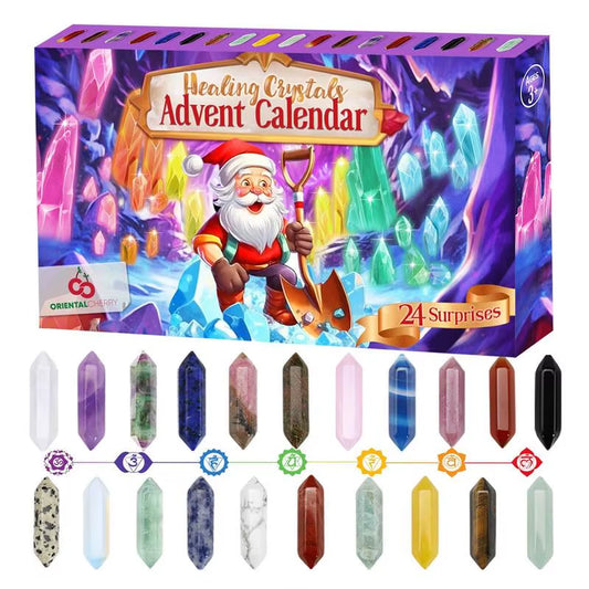 Crystals Advent Calendar 2024 2024 Advent Calendar for Christmas 24 Days Countdown Calendar Crystals for Kids Boys Girls