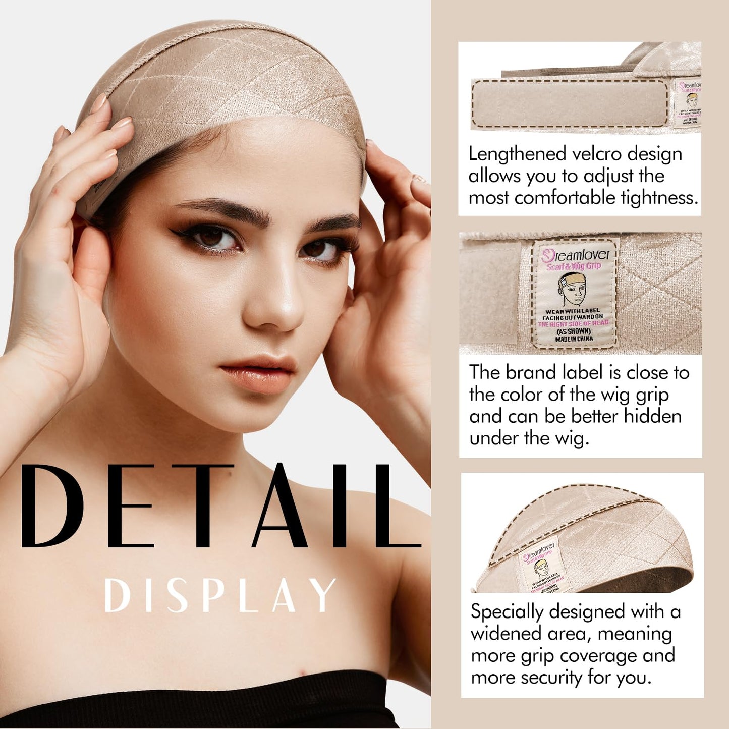 Wig Grip Band for Lace Front Wigs, Wide Wig Grip Headband, Nude, 1 Pieces
