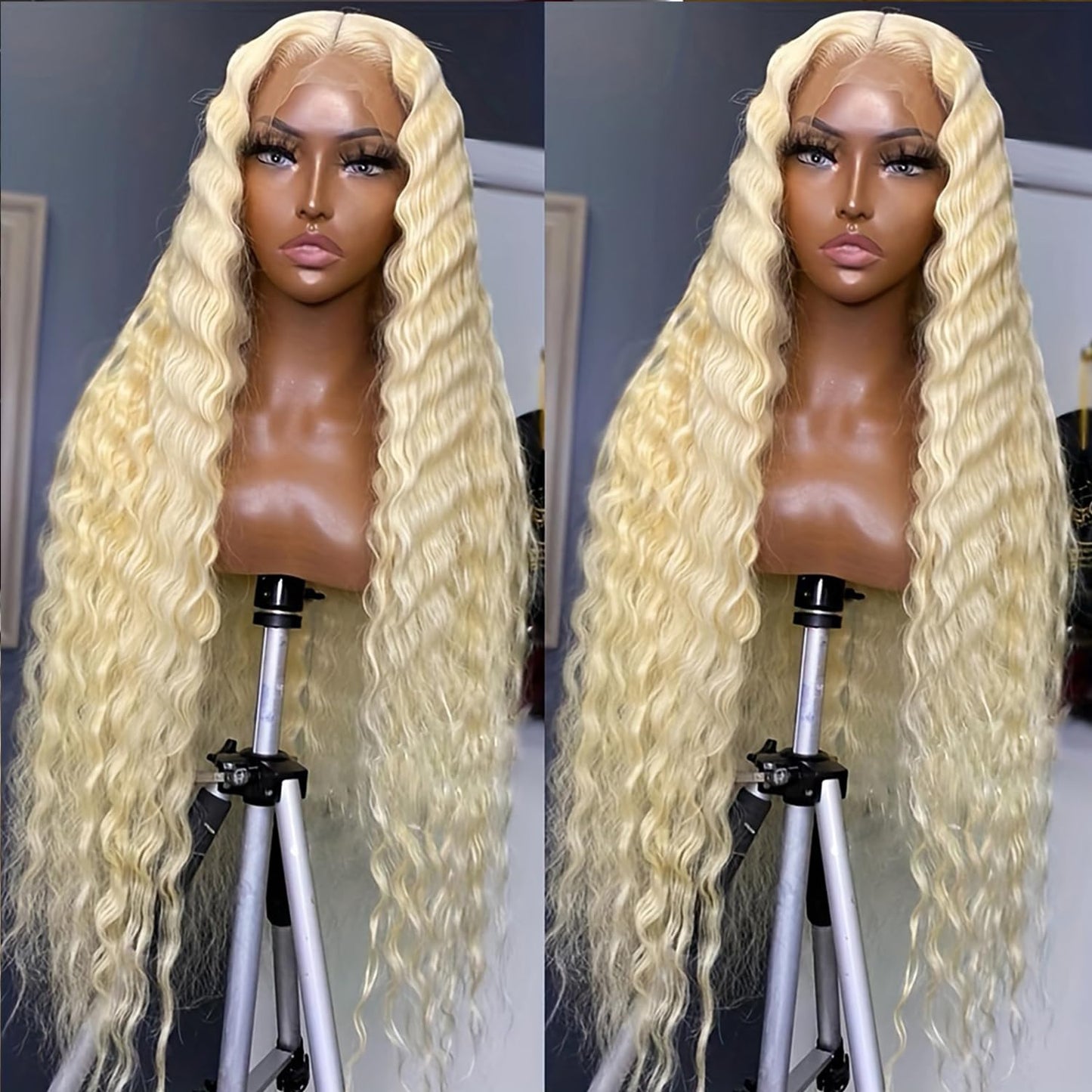 Purple Body Wave 13X4 Lace Frontal Wigs HD Lace Front Wigs Glueless Pre Plucked Bluish Violet Glueless Wigs 28 Inch Soft Hair Natural Hair Line Baby Hair Heat Resistant