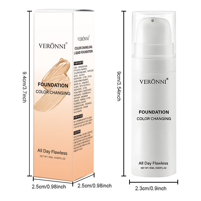 15ML Temperature Changing Liquid Foundation | Brightening & Moisturizing Skin Tone Concealer