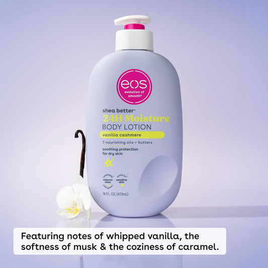 Shea Better Body Lotion Vanilla Cashmere, 24-Hour Moisture Skin Care, Lightweight & Non-Greasy, Natural Shea, Vegan, Vanilla Body Lotion, 16 Fl Oz