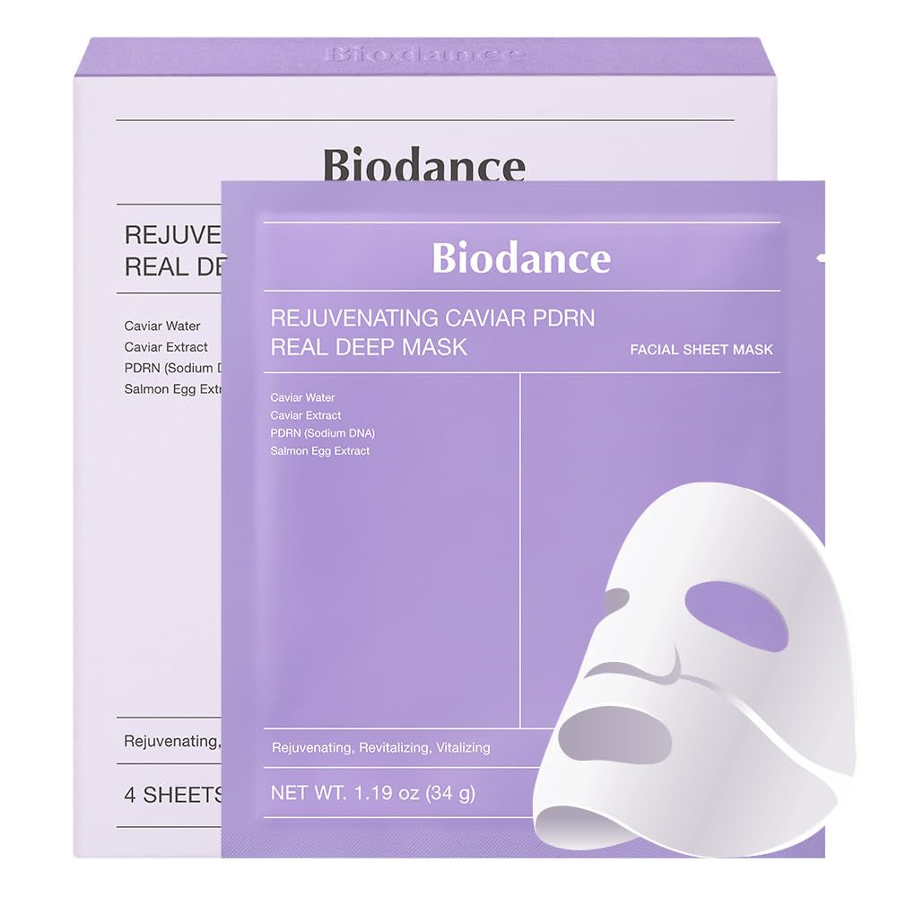 Bio-Collagen Real Deep Mask, Hydrating Overnight Hydrogel Mask, Pore Minimizing, Elasticity Improvement, 34G X4Ea
