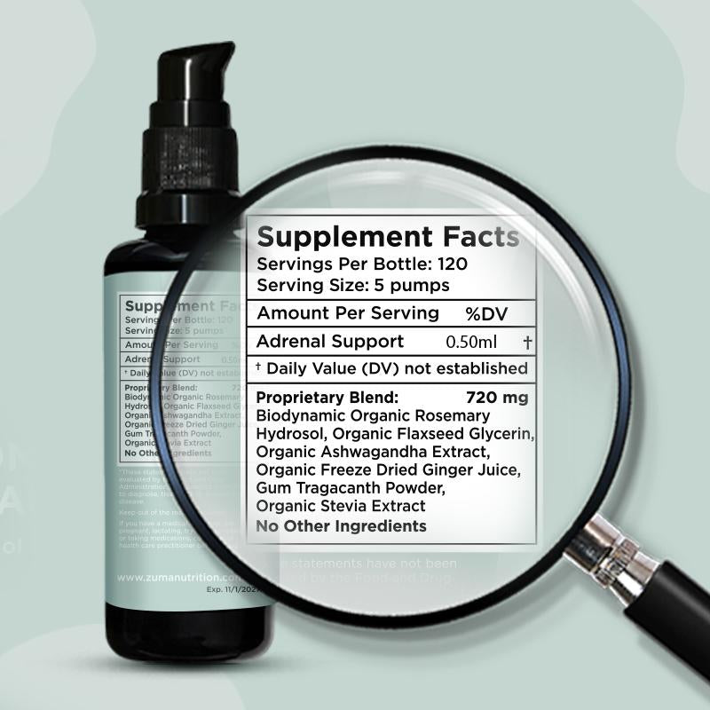 Zuma Nutrition Liposomal Ashwagandha Root Tonic 60Ml Organic Vegan Stress Relief Cortisol Balance for Men Women Supports Liver Health Boosts Immunity Made in USA - Supplement