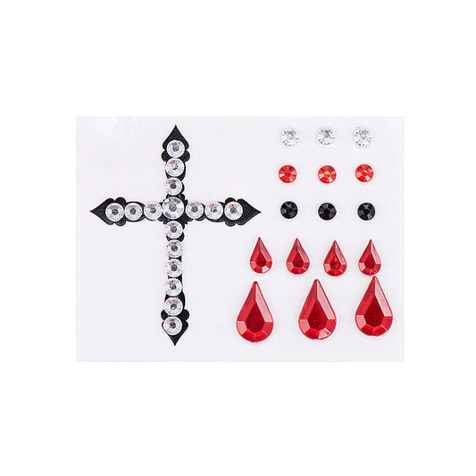 Halloween Dressing Cosmetics Cross-border Black Lipstick Smoky Makeup Plasma Stickers Halloween Painted Set