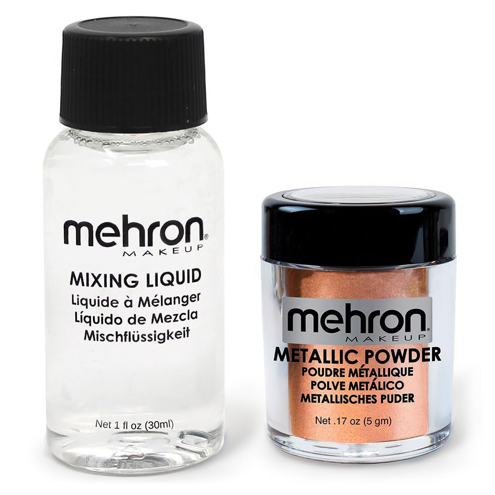 Makeup Metallic Powder (.17 Oz) with Mixing Liquid (1 Oz) (Silver)