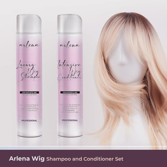 Luxury Wig Shampoo and Conditioner Set for Synthetic and Natural Hair Wigs - Made in USA, Sulfate-Free, Enhances Shine & Softness, Prolongs Wig Lifespan, Deeply Nourishes & Detangles