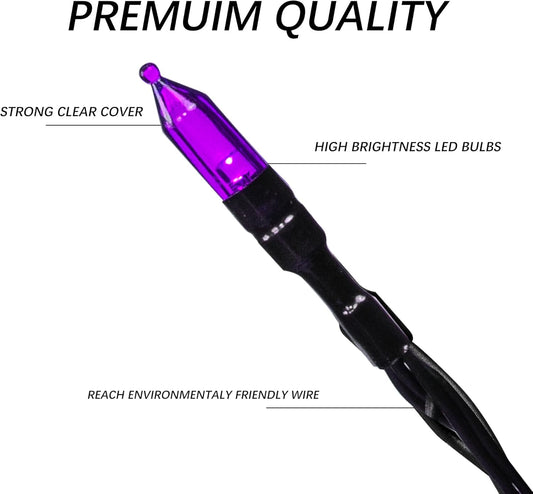 200 LED Halloween Mini String Lights, 65FT Light up 8 Modes Halloween Decorations Fairy Lights for Indoor Outdoor Room Garden Holiday Party (Purple)