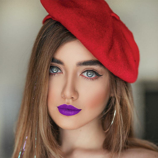 Matte Liquid Lipstick Halloween Lipsticks Gothic Pigment Lip Gloss Velvet Lipglaze Costume Lips Cosmestis for Women and Girls Pack of 1 (Purple)