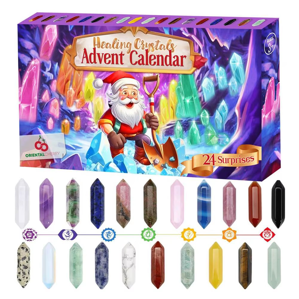 Crystals Advent Calendar 2024 2024 Advent Calendar for Christmas 24 Days Countdown Calendar Crystals for Kids Boys Girls
