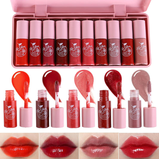10 Colors Lip Stain Long Lasting Waterproof, Tinted Cheek & Lip Stain, Korean Lip Tint, Tinta Para Labios, Mini Liquid Lipstick Set