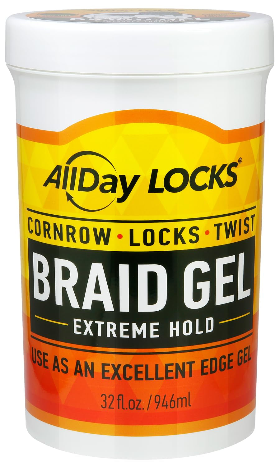 Braid Gel (5 Oz) | Extreme Hold, High Shine | Frizz & Flake-Free Edge Control | Tea Tree, Lavender, Peppermint Oil | Slick & Style Braids, Locks, Twists, Cornrows | 5 Oz