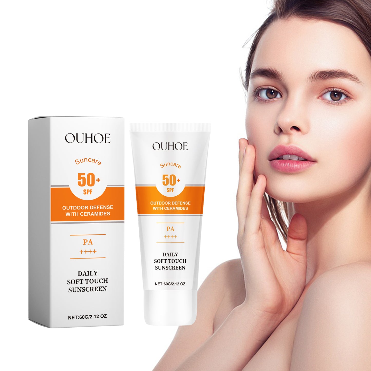 Daily Soft Touch Sunscreen, Gentle Facial Body Skin Non-Sticky Non-Fake White Protection Moisturizing Anti-Uv Cream