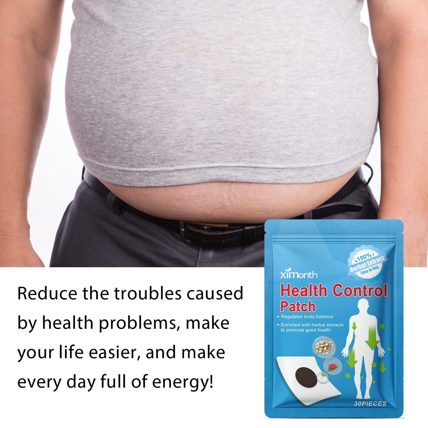Sugar Relief Patch For Lightheadedness, Balance Blood Lipids, Body Discomfort And Slimming Care
