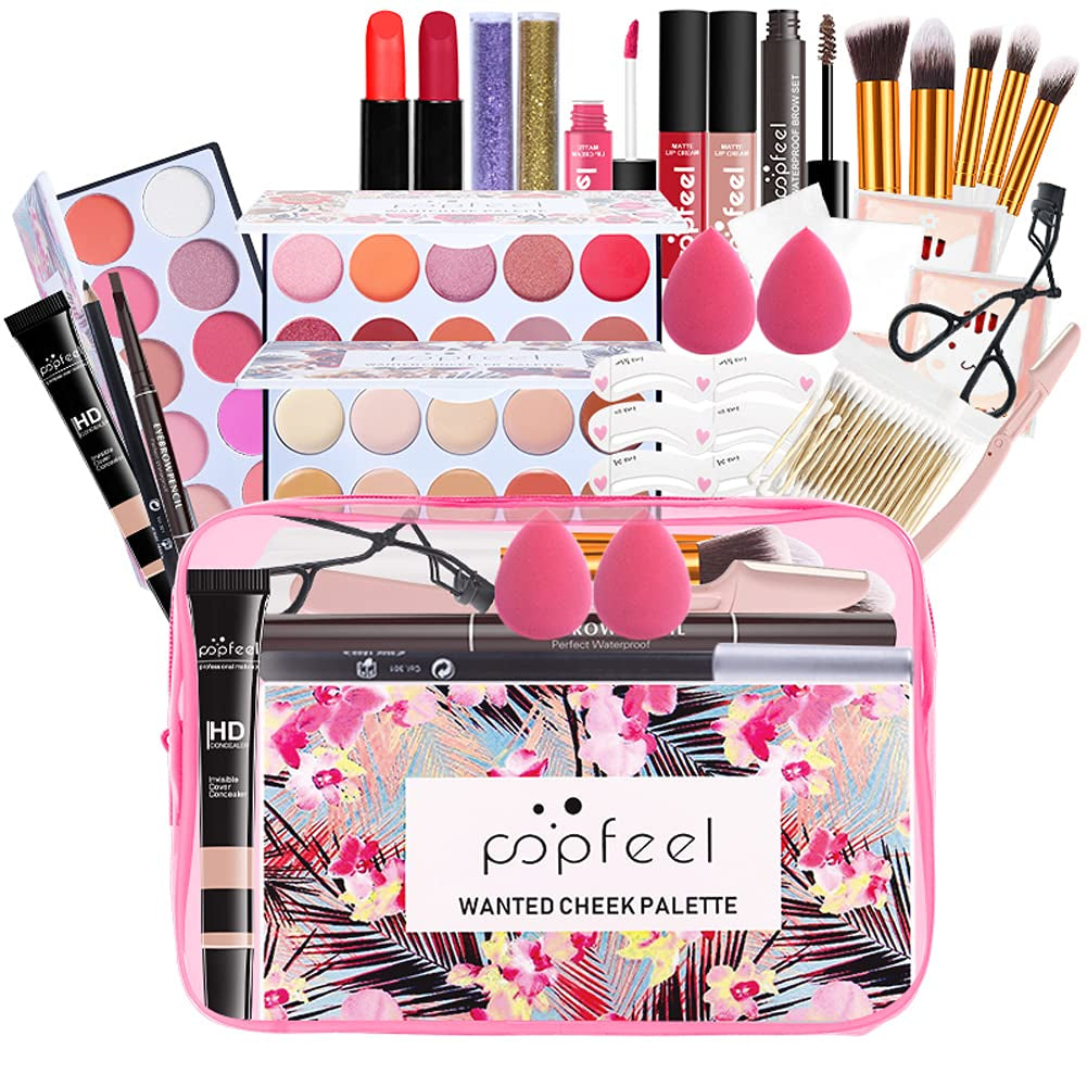 All in One Makeup Gift Kit, Multipurpose Makeup Set for Women, Full Kit with Face Makeup, Lipstick Set, Eyebrow Pencil, Lip Gloss (8 Pcs) (FJM1125WK2N106Q)