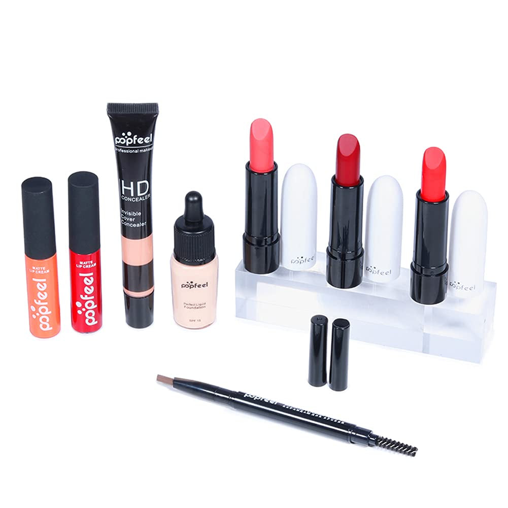 All in One Makeup Gift Kit, Multipurpose Makeup Set for Women, Full Kit with Face Makeup, Lipstick Set, Eyebrow Pencil, Lip Gloss (8 Pcs) (FJM1125WK2N106Q)