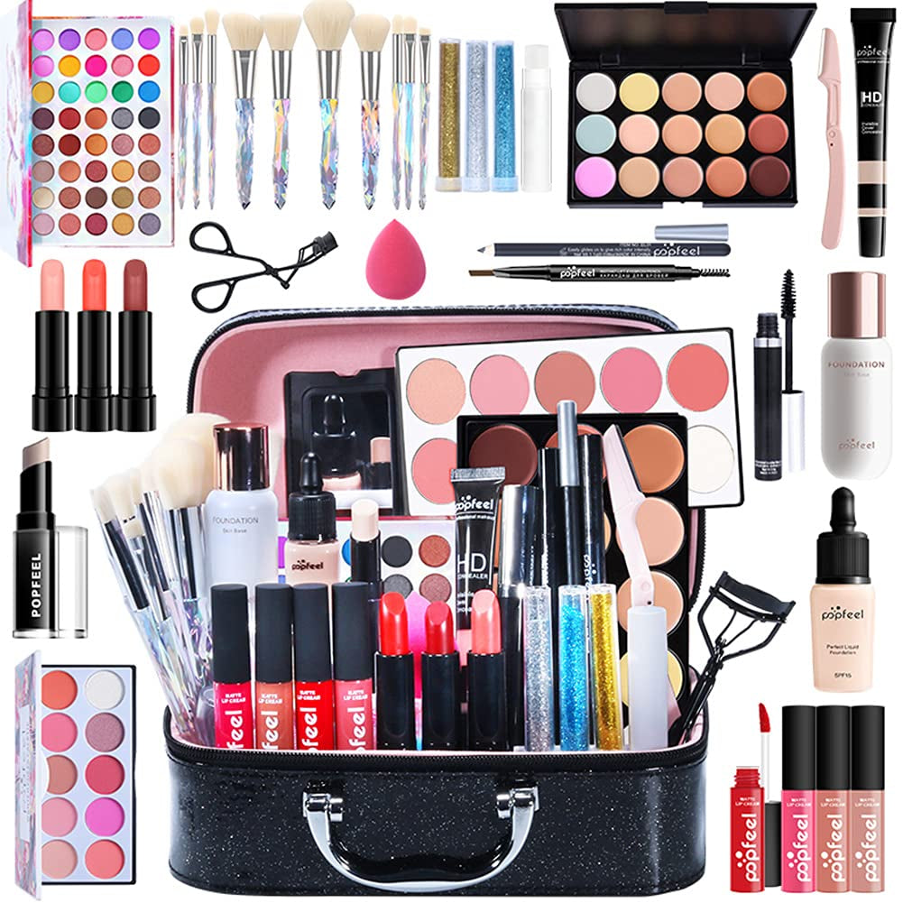 All in One Makeup Gift Kit, Multipurpose Makeup Set for Women, Full Kit with Face Makeup, Lipstick Set, Eyebrow Pencil, Lip Gloss (8 Pcs) (FJM1125WK2N106Q)