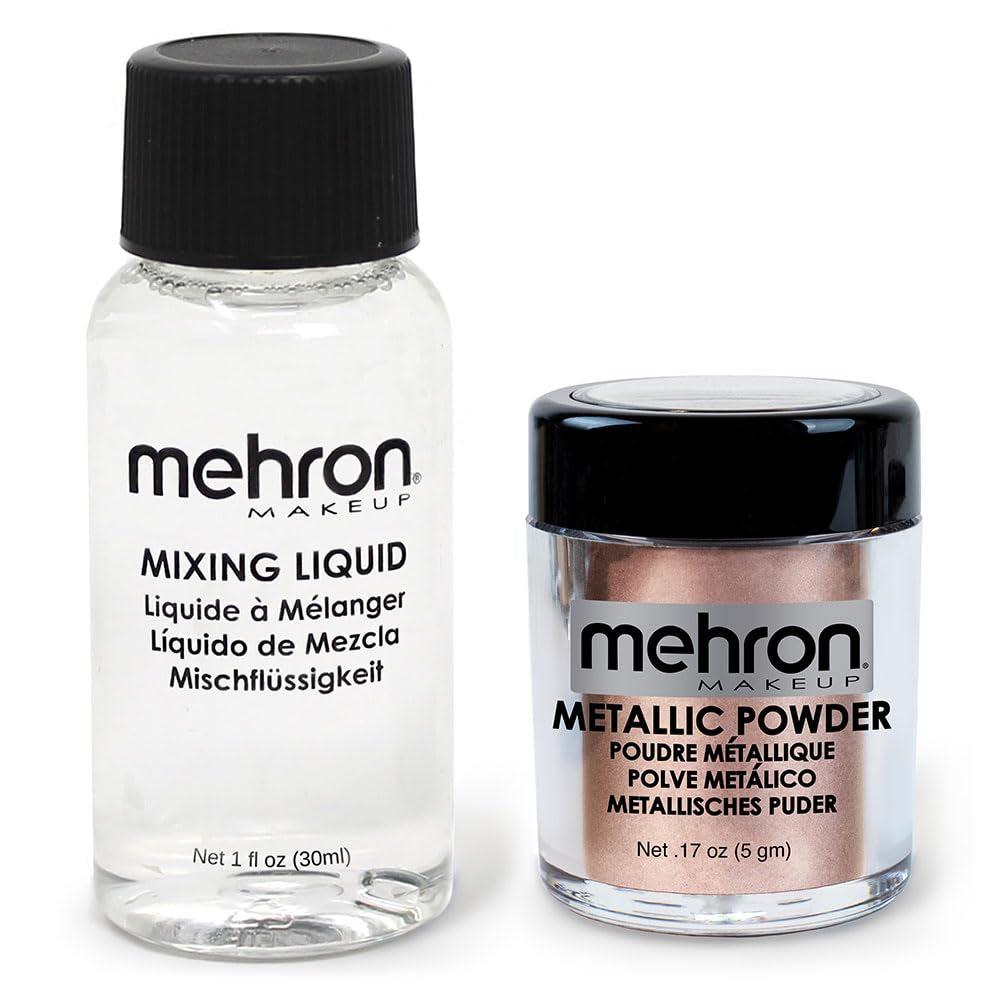 Makeup Metallic Powder (.17 Oz) with Mixing Liquid (1 Oz) (Silver)