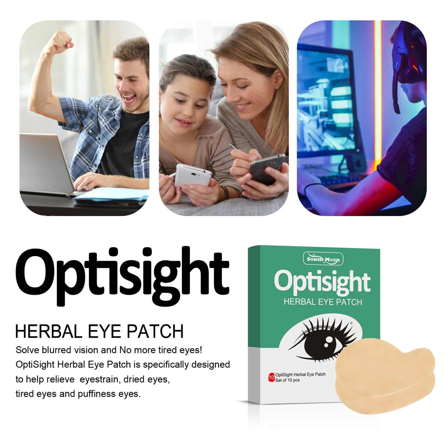 Wormwood Eye Care Sticker Box, Stay Up Late Eye Dry Eye Astringent Cold Compress Stick Moxibustion Students Eye Care Patch Vision