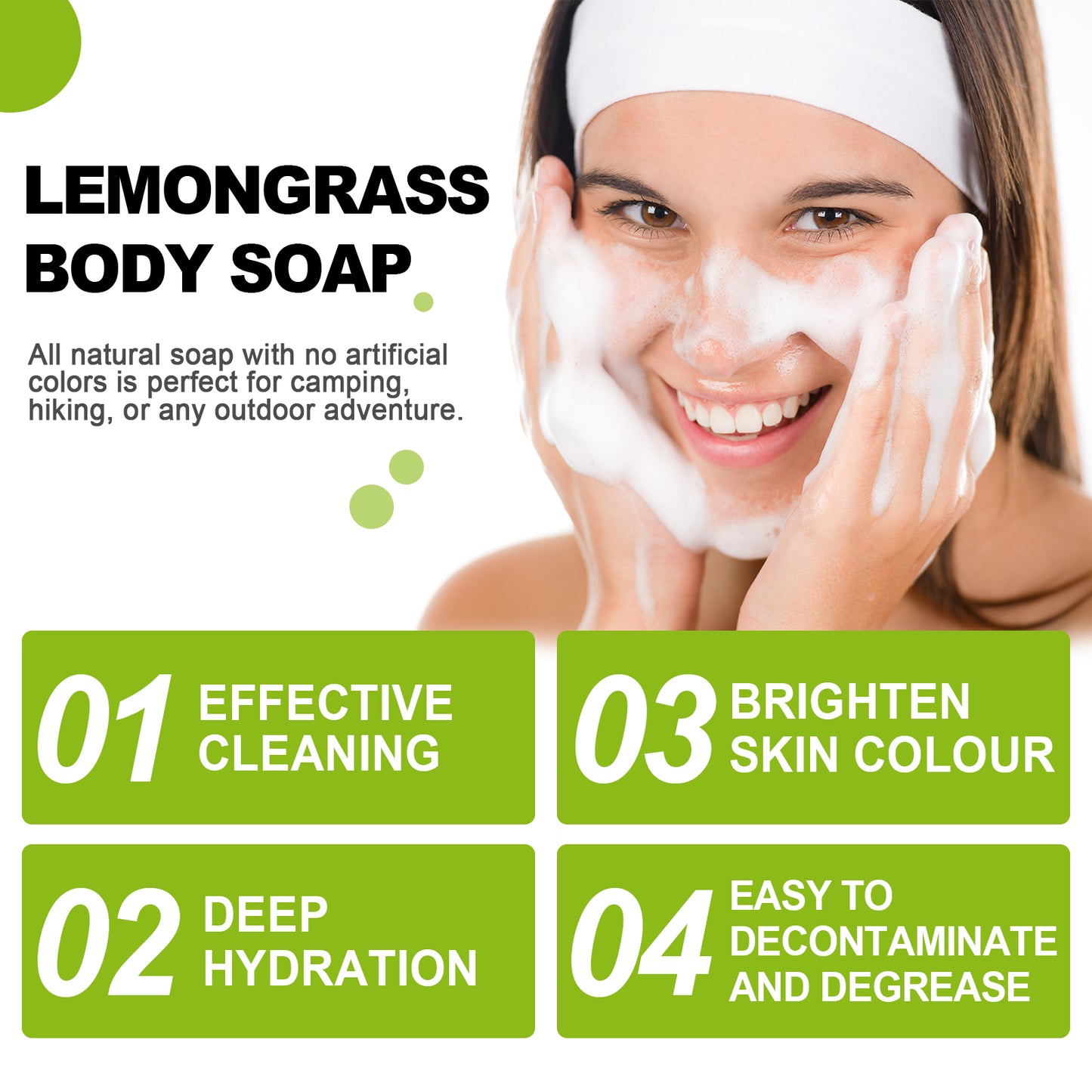 Citronella Bath Soap Gently Cleanses Skin, Lightening Acne Mark, Hydrating Oil Control Whitening Non-Sticky Soap