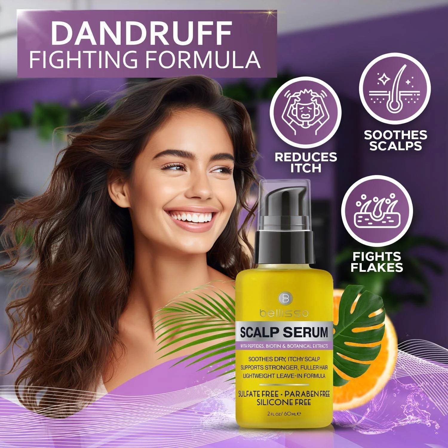 Scalp Serum Dry and Itchy Dandruff Moisturizer 2 Fl Oz Treatment for Women and Men Advanced Care and anti Itch Relief Tonic