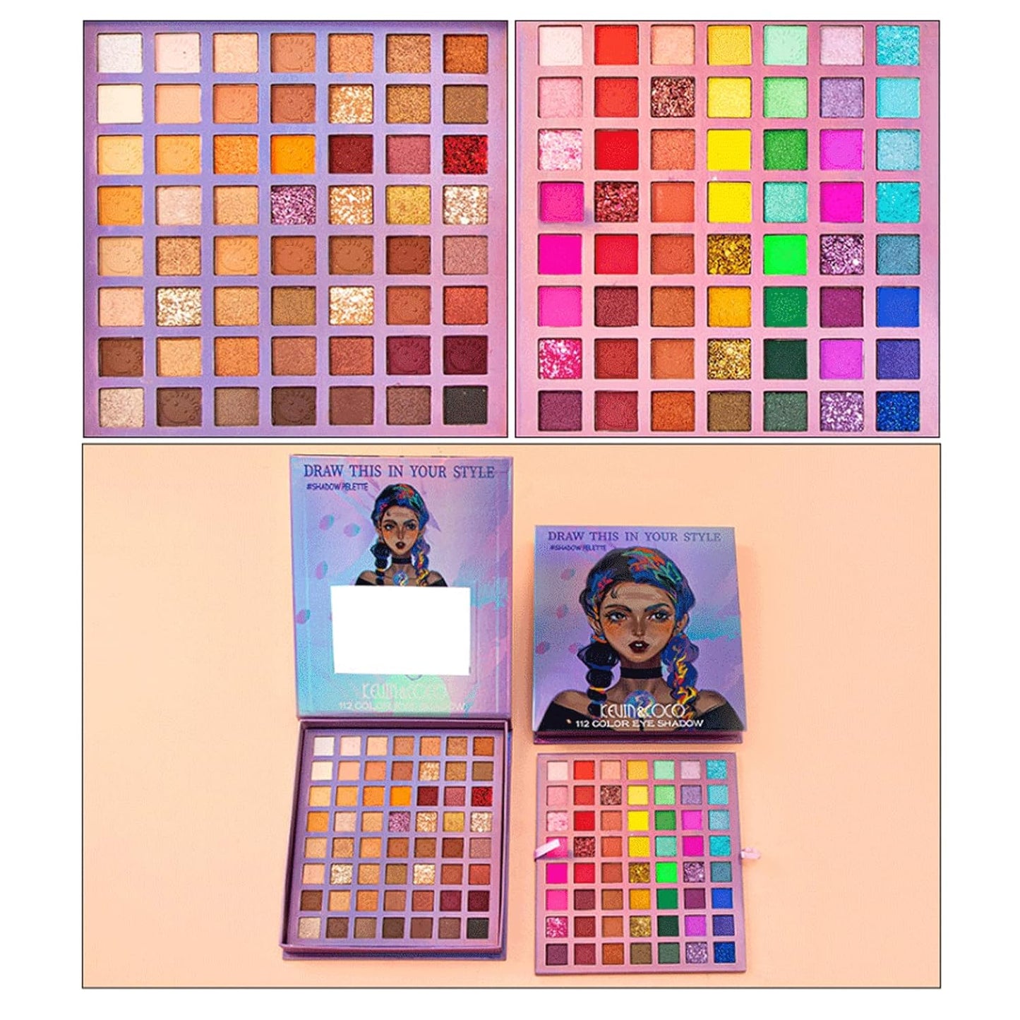 Double Assemble Matte Pearl Combo Eyeshadow Palette (Big Braids)