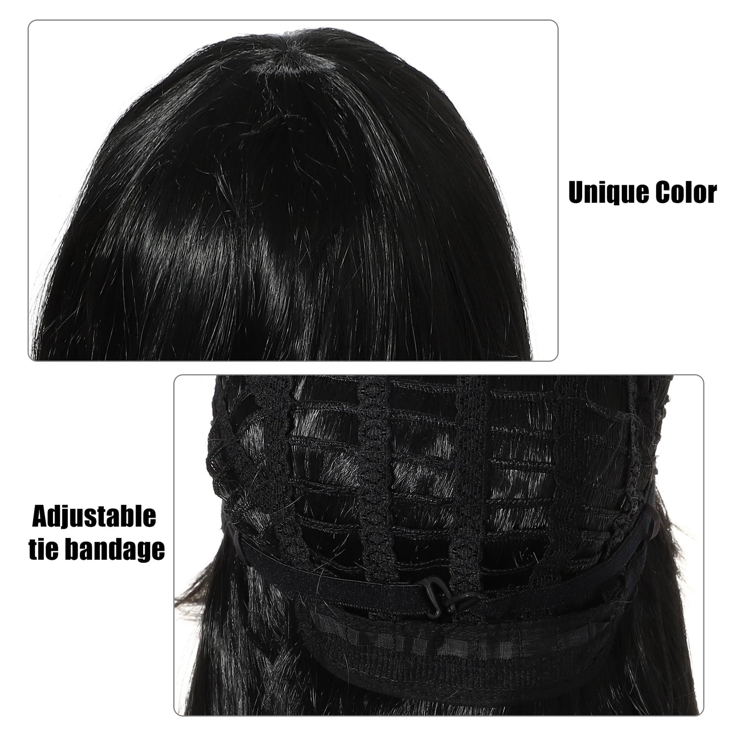 Wigs for Women 12" Black Bob Wig with Wig Cap