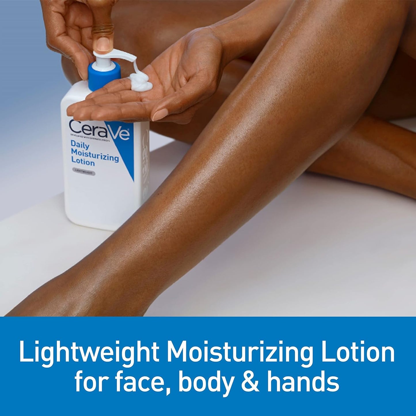 Daily Moisturizing Lotion for Dry Skin, Body Lotion & Face Moisturizer with Hyaluronic Acid and Ceramides, Daily Moisturizer, Fragrance Free, Oil-Free, 19 Ounce