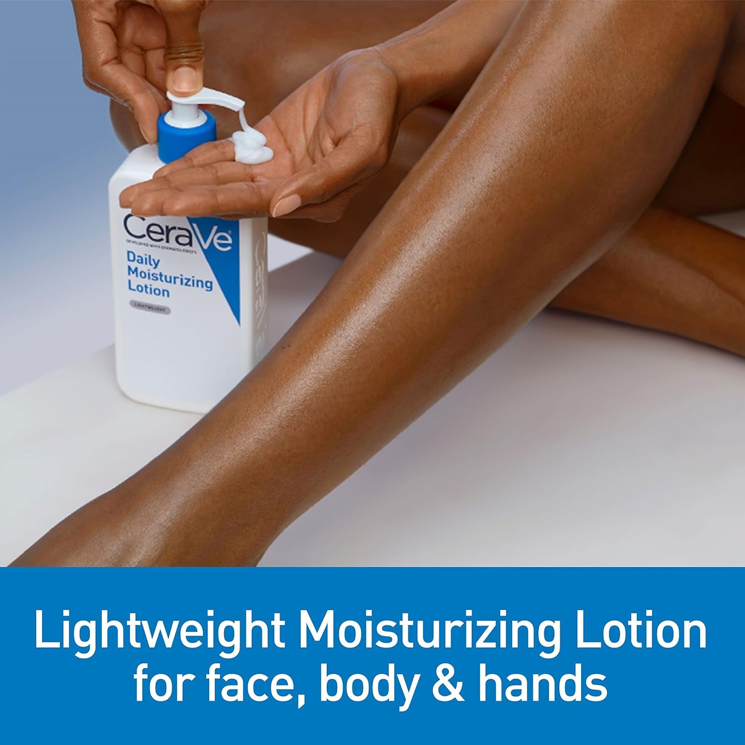 Daily Moisturizing Lotion for Dry Skin, Body Lotion & Face Moisturizer with Hyaluronic Acid and Ceramides, Daily Moisturizer, Fragrance Free, Oil-Free, 19 Ounce