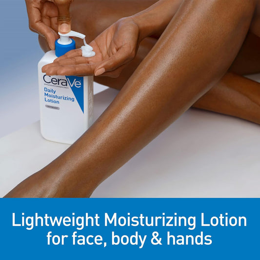 Daily Moisturizing Lotion for Dry Skin, Body Lotion & Face Moisturizer with Hyaluronic Acid and Ceramides, Daily Moisturizer, Fragrance Free, Oil-Free, 19 Ounce