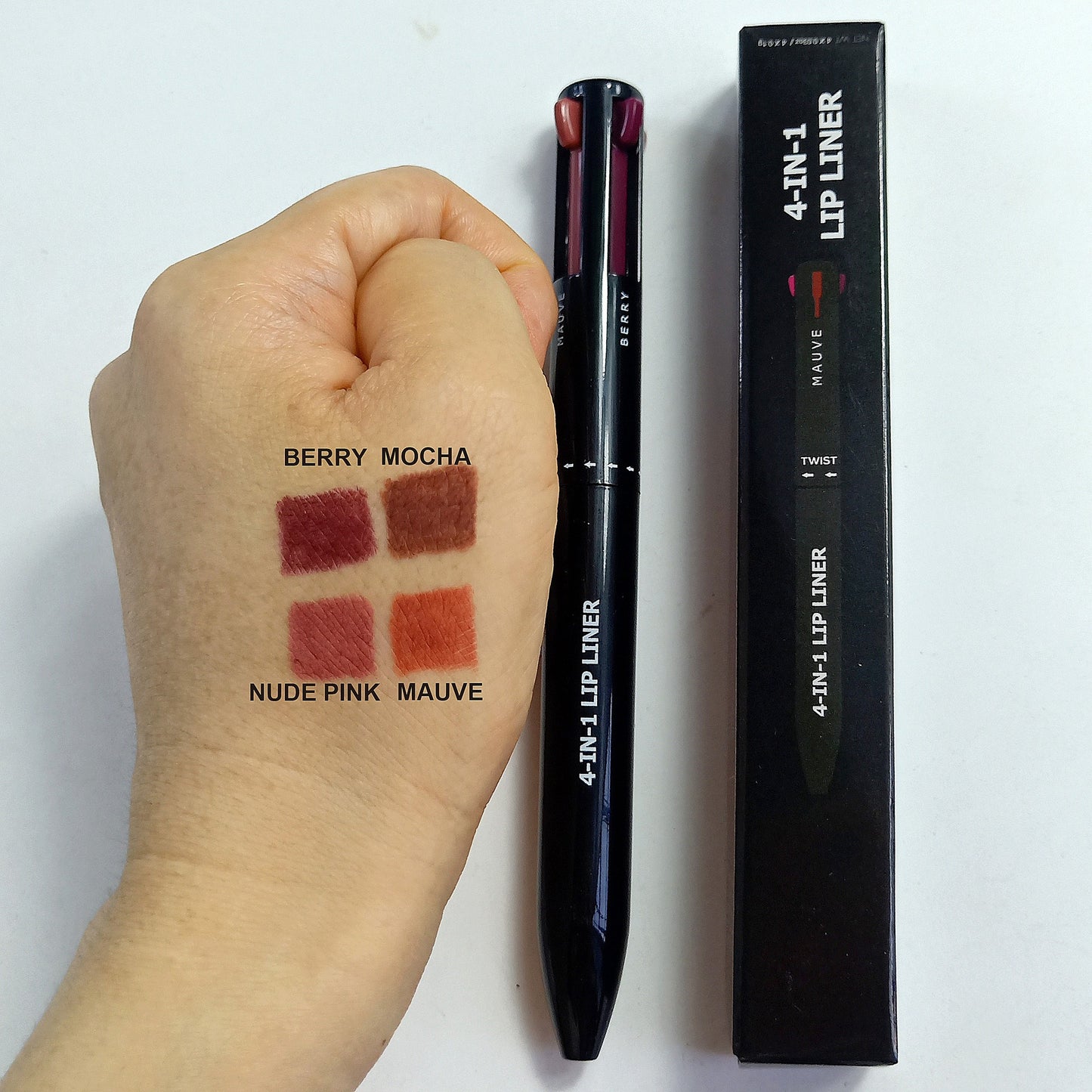 4-in-1 Makeup Pen | Multi-Color Lip Liner & Lipstick Combo in One Twist Pen