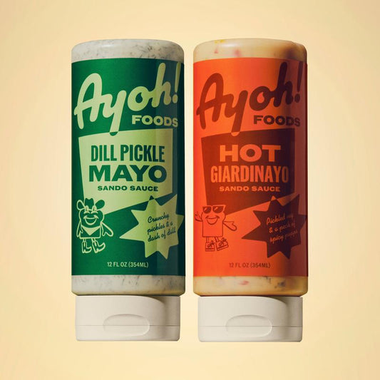 Ayoh Foods Starter Pack Flavorful Spice Blend Seasoning - Hot Giardinayo & Dill Pickle Mayo Sando Sauce - Bold Ingredients for Sandwiches & Snacks