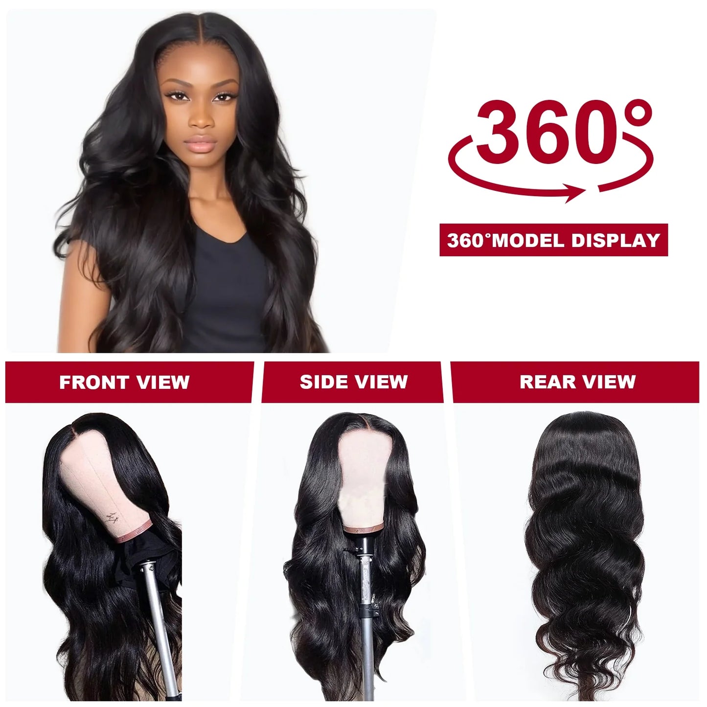 Body Wave Frontal Wig 13X4 Lace Front Wigs for Women Human Hair 180% Density Hair Natural