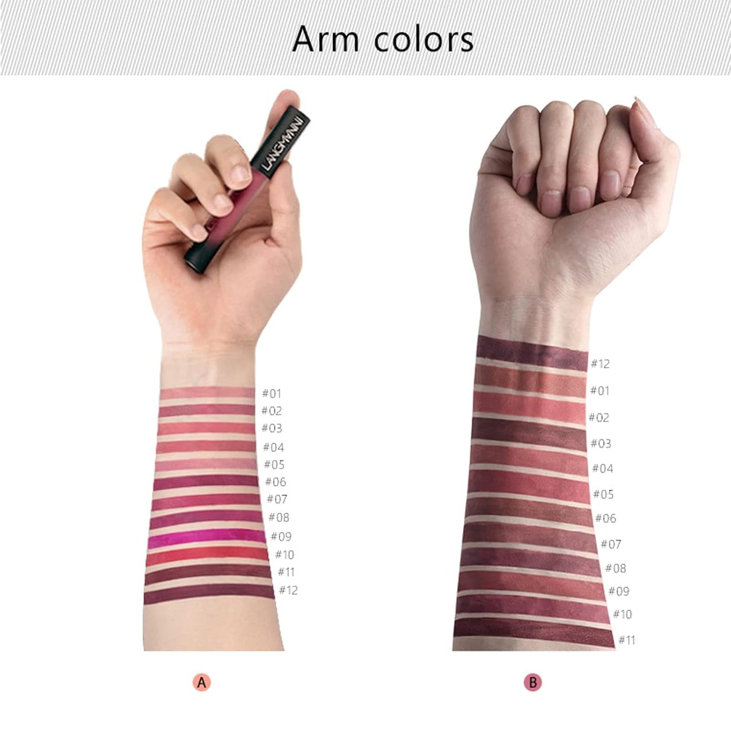 Matte Lip Gloss, 12 Colors Lift Lip Glosses, Velvet Matte Lipstick - Waterproof, Long Lasting, Full Cover, High Pigment - Perfect Makeup Gift for Women - D