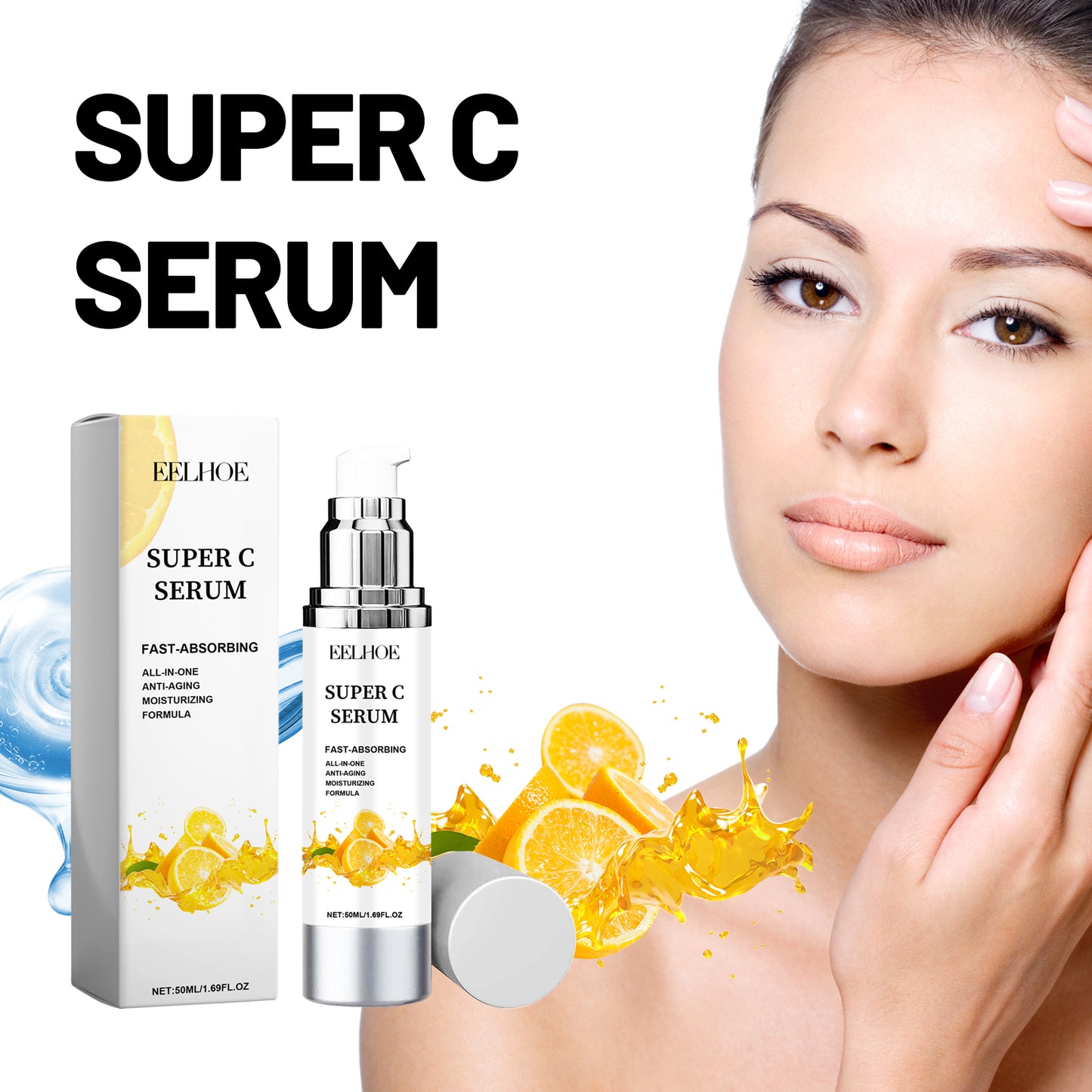 Super C Serum, Refresh The White Skin Hydrating Moisture Soft Delicate Skin Essence