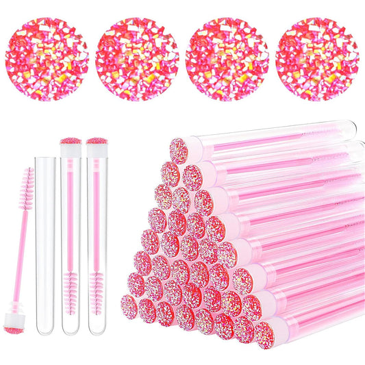 Disposable Mascara Wands | 10–50 Pcs Diamond Lash Spoolies (4 Colors)